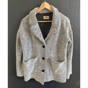 Marine Layer Birdseye Black and White Blazer, Size Small